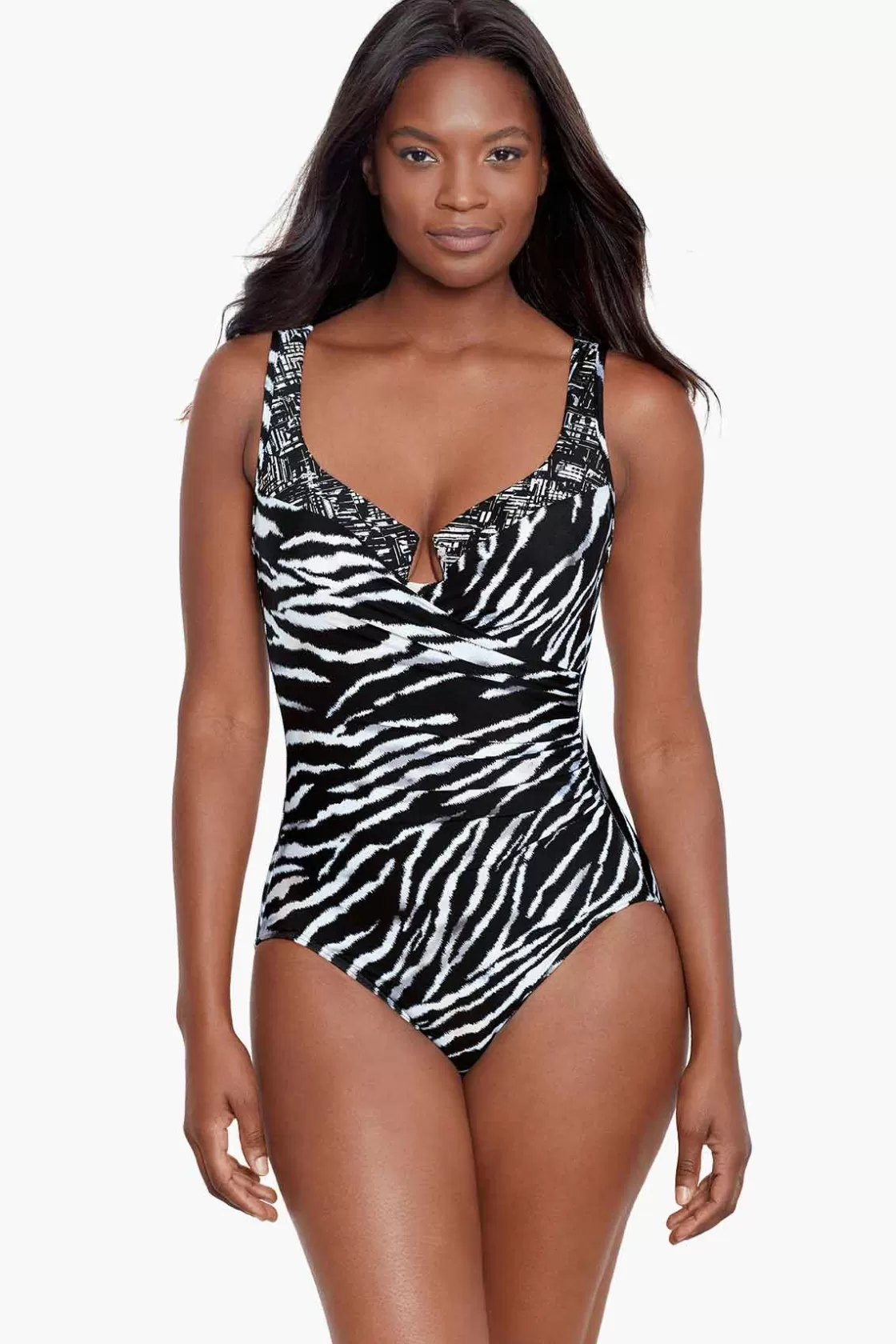 Miraclesuit One Piece^Tigre Sombre Escape One Piece Swimsuit Black/White