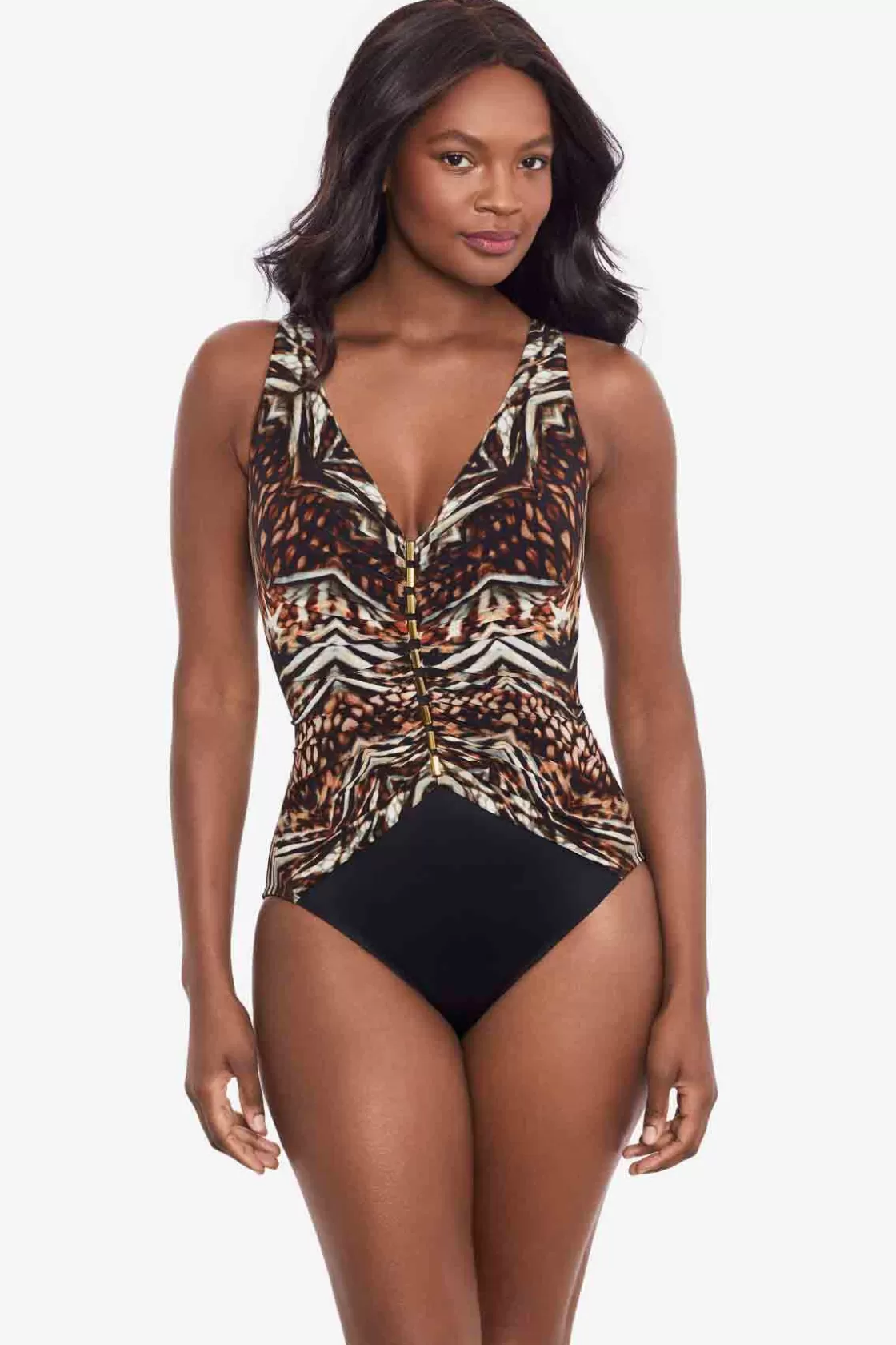 Miraclesuit One Piece^Tribal Tigress Charmer One Piece Swimsuit Black/Multi