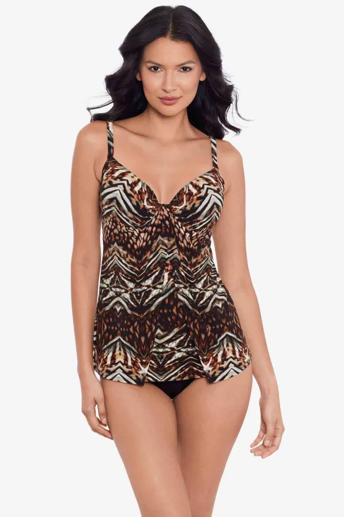 Miraclesuit One Piece | Plus^Tribal Tigress Gala Tankini Top Black/Multi