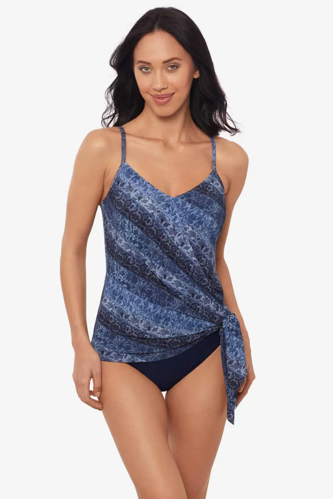 Miraclesuit Swim Dress | Plus^Via Roma Alex Tankini Top Blue/Multi