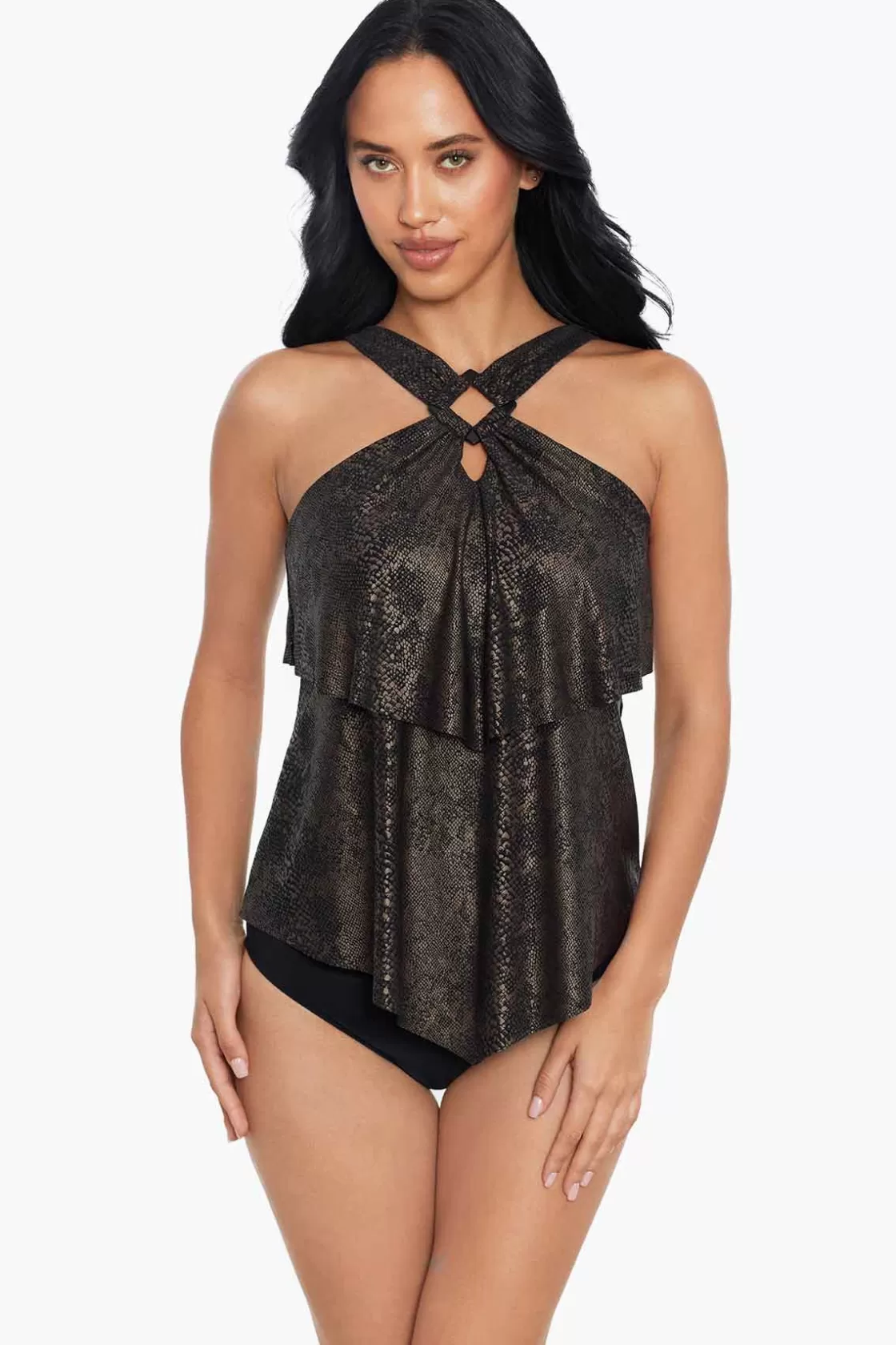 Miraclesuit Tankini Tops^Xantu Carolina Tankini Top Black/Brown