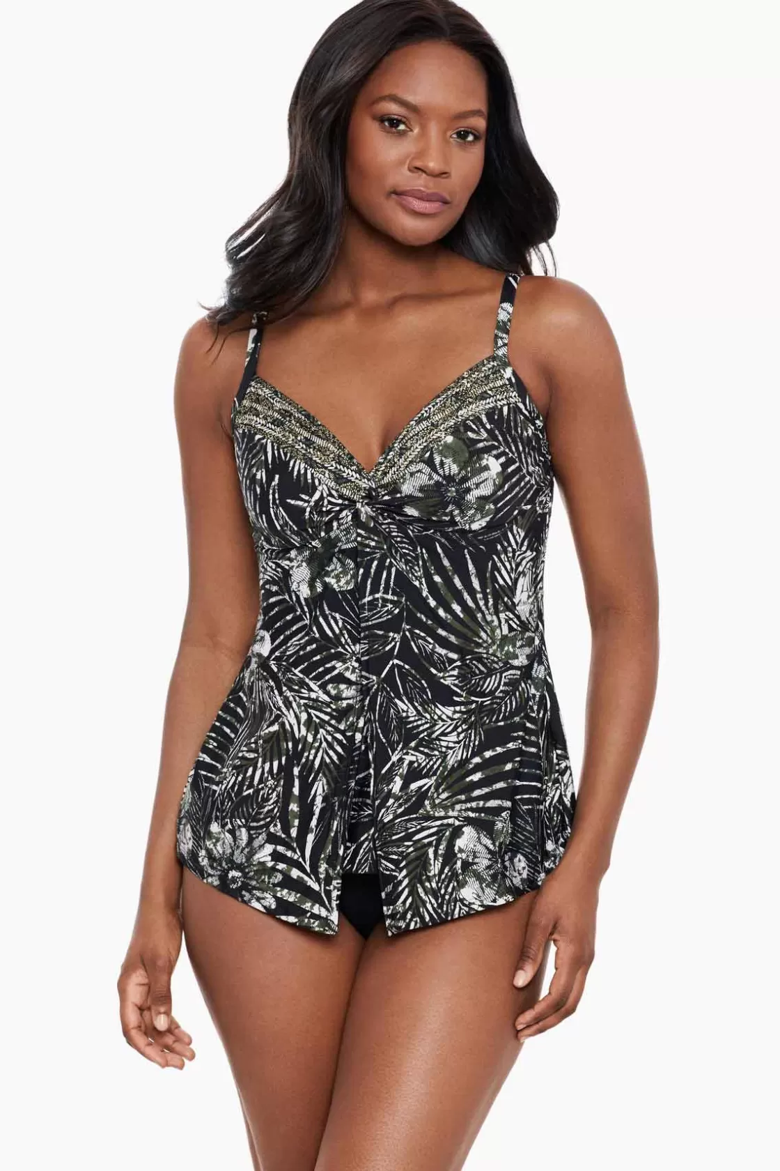 Miraclesuit One Piece^Zahara Love Knot Tankini Top DD-Cup Black/Multi