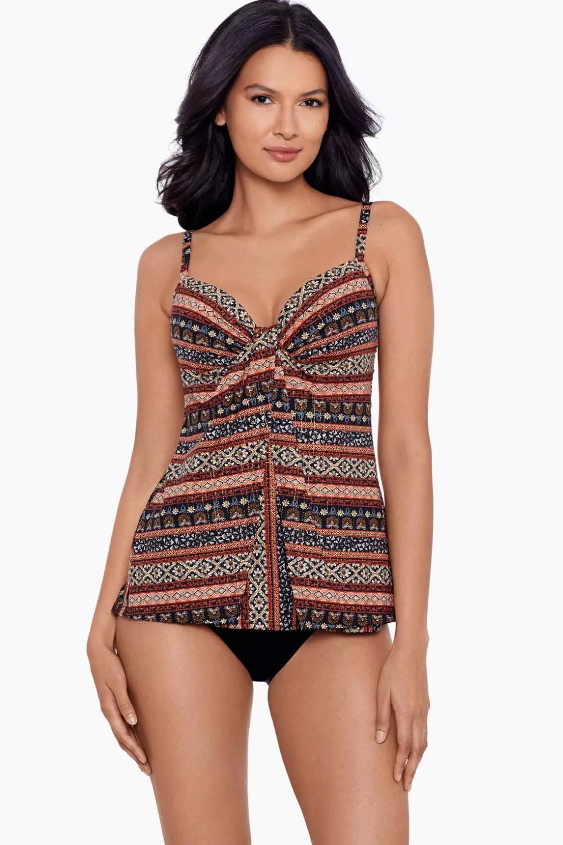 Miraclesuit Swim Bottoms^Zwina Gala Tankini Top Black/Multi